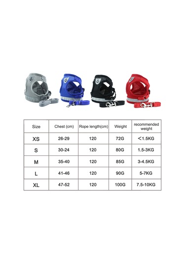 Geeroyoo Reflektif Poliester Köpek Yeleği, 1.2m Tasma İpi, Gümüş Gri, M Boyut, Güvenli Ve Konforlu Pet Aksesuarı Gri