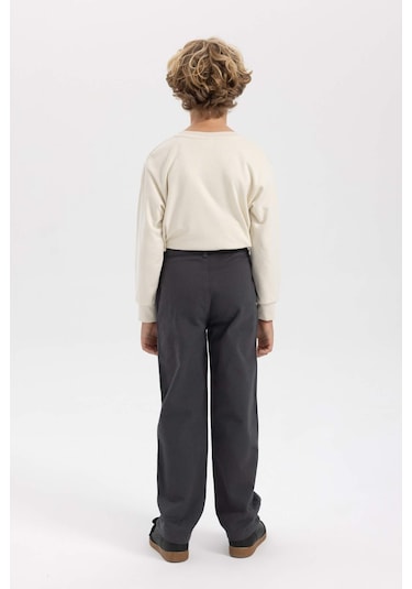 Defacto Erkek Çocuk Loose Fit Standart Paça Gabardin Pantolon A5728a823wnar58 Antrasit