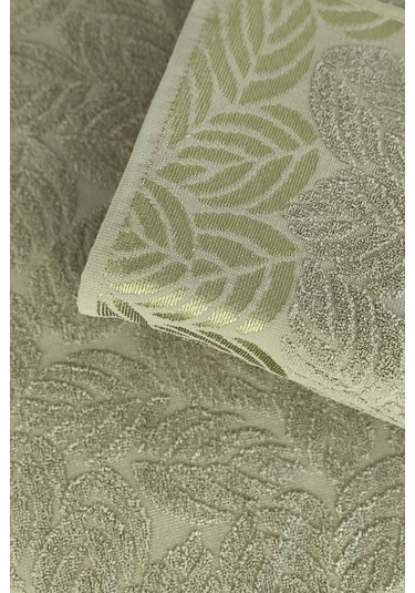 2'li Jakarlı Yaprak Desenli %100 Pamuk El Yüz Havlusu-50x90cm-yeşil Yesıl Yeşil