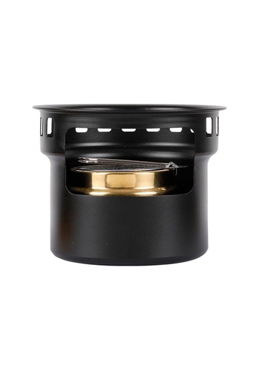 Mufunye Aluminium Çelik Kamp Alkol Ocağı, Taşınabilir - Rüzgarlıkoşut Siyah