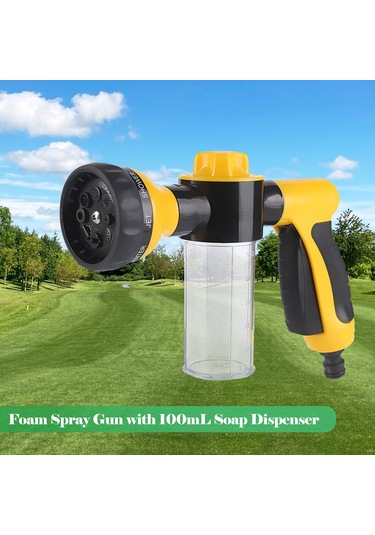 Ximistore9 8 Fonksiyonlu Sarı Köpük Spreyi: Yüksek Basınçlı Araba Yıkama, Bahçe Sulama Ve Temizlik Aleti Sarı
