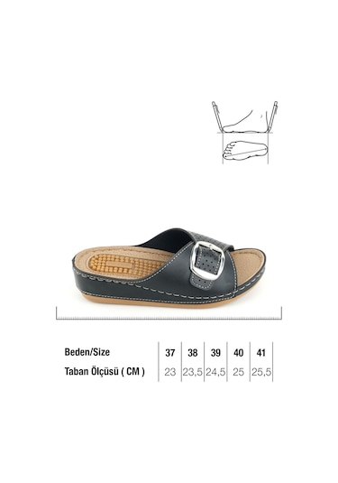 Gezer Kadın Yazlık Masaj Taban Tek Toka Ayarlanabilir Yüksek Topuk Günlük Terlik Siyah-bej Siyah - Bej