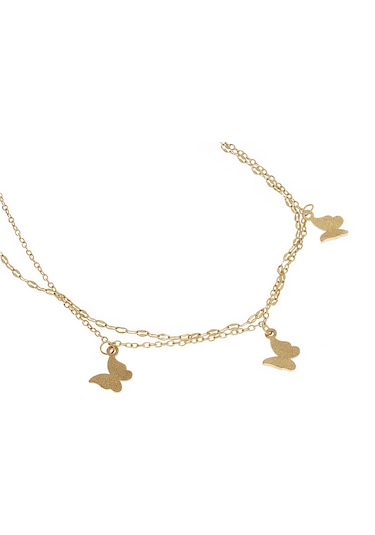 Kadın Gold Renk Kelebek Model Çelik Halhal Gold