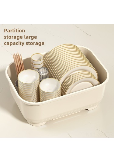 Xiyyadms Kahverengi Orta Boy Yarı Açık Kapaklı Plastik Sulama Özelliği Li Kitchen Gereçleri Depolama Kutusu - 3-4 Kişilik Bulaşık Dolabı Organizatörü Diğer