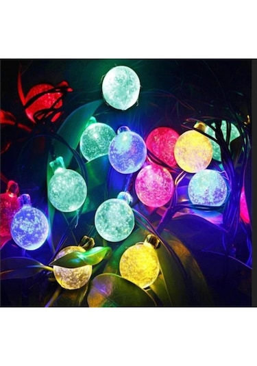 6 Metre 30 Led Güneş Enerjili Su Geçirmez Çok Renkli Bahçe Teras