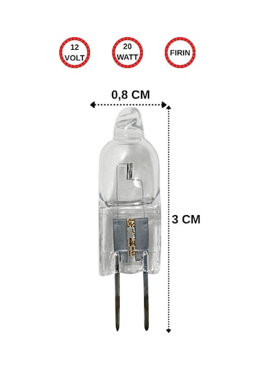 2 Adet Ledvance 12volt 20w Sarı Işık G4 Duylu Fırın Ampulü