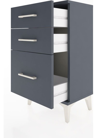 Arges Komodin 3 Çekmeceli 44x30x80 Antrasit-antrasit Antrasit