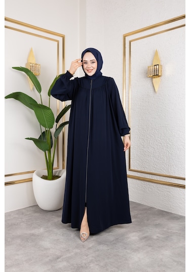 Ön Ve Arka Robalı Ferace - Lacivert / F0142 Lacivert