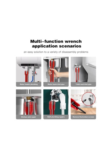 Maiyame 14-in-1 Evsel Kran Ve Lavabo Anahtarı - Mutfak/tuvalet Boru Montajı Ve Çıkarımı İçin Çok Fonksiyonlu Alüminyum Araç Diğer