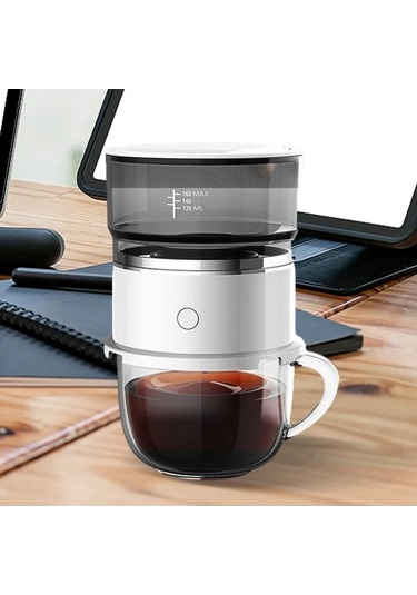 Trendooze Kahve Brewer Otomatik Damla Filtre Paslanmaz Çelik El Değirmeni Beyaz Beyaz