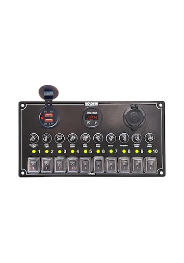 Goldsea Switch Panel 10 Anahtar 12/24V Sigorta Paneli