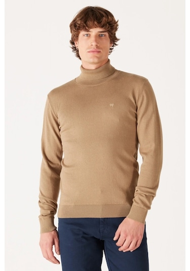 Wrangler Balıkçı Yaka Koyu Bej Erkek Kazak W8d42pm24 Koyu Bej