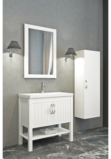 Helen 80 Cm Banyo Dolabı-Beyaz (Boy Dolap Hariç )