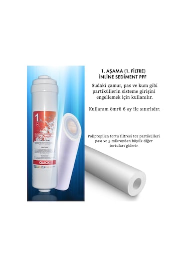 Kapalı Kasa 12 Inç Su Arıtma Cihazı Filtresi Inline 6 Aylık Yeni Sistem Filtre Seti