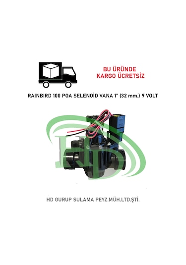 Rainbird 100 Pga Selenoid Vana 1" Bsp (32 Mm.) 9 Volt