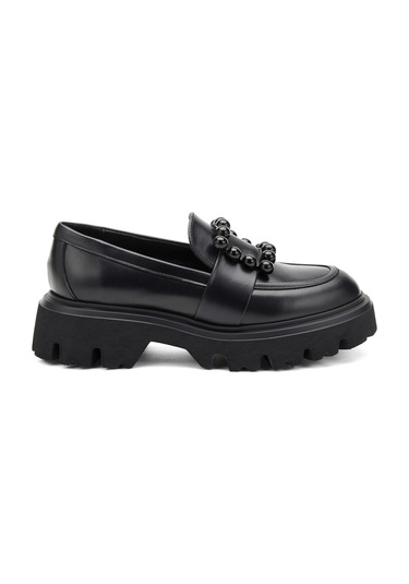 Oxford/ayakkabı Kadın 85l2 Frau Seta Chunky Mocassin Nero Siyah