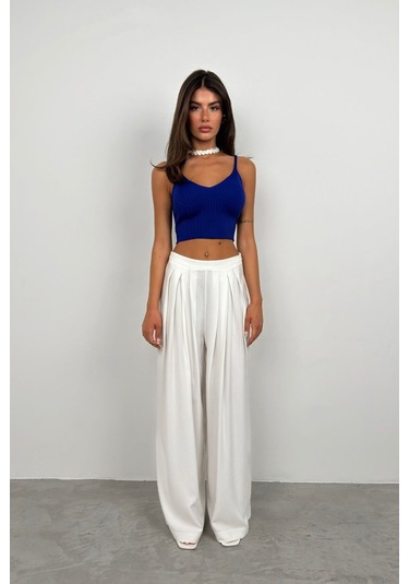 Cojans V Yaka Crop Bluz Karışık