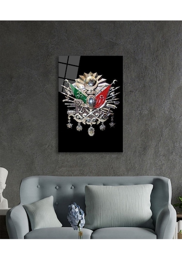 Miyrem Glasses Collection -a1^ Osmanlı Arması Tuğrası Cam Tablo