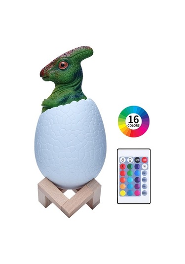 Moly Parasaurolophus 3d Led Gece Lambası, 16 Renkli Kumandalı, Akıllı Ev Dekorasyonu, Şarj Edilebilir, Pvc Malzeme Diğer