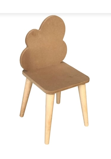 Boyanabilir Ahşap Mdf Kare Çocuk Oyun Aktivite Masa Sandalye Seti Ahşap