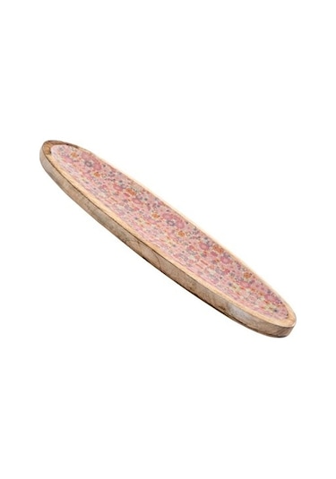 Vitale AK.Fq0010 Şiva Çiçek Desenli Oval Tabak Pembe