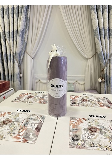Clasy Minel Tek Kişilik Lastikli Çarşaf Seti Lila 120x200 Lila