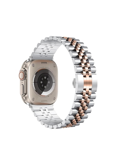 Apple Watch Seri 10 11 Uyumlu 46mm Uyumlu Paslanmaz Çelik Rolex Kordon