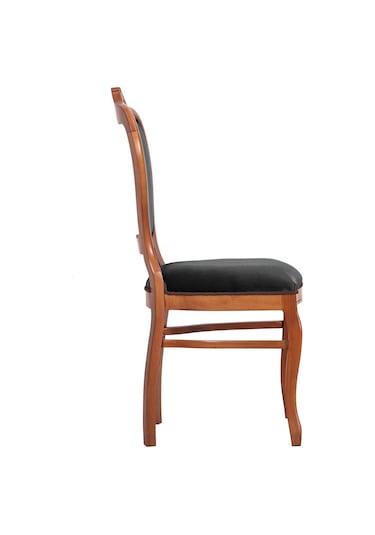 Masifart_Mobilya Masifart Putridus Klasik Oymalı Sandalye Ceviz Füme Kadife