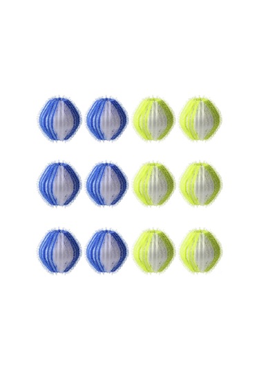 Vkemall 12 Adet Yeniden Kullanılabilir Çamaşır Makinesi Tüy Toplayıcı Topları - Evcil Hayvan Tüyü Ve Tokaği Temizleyici Beyaz-mavi + Beyaz-sarı