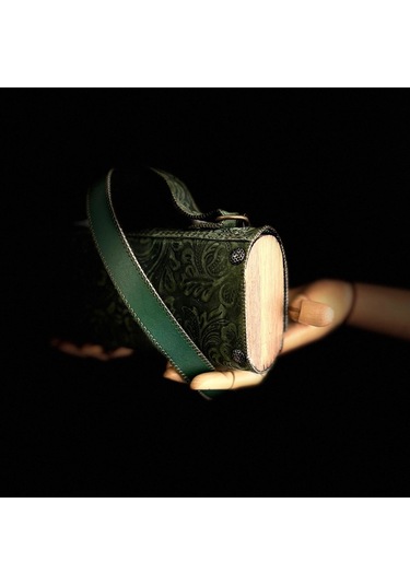 Hakiki Deri, El Yapımı Bayan Çanta, Bayan Cüzdan Larissa V41 Yeşil