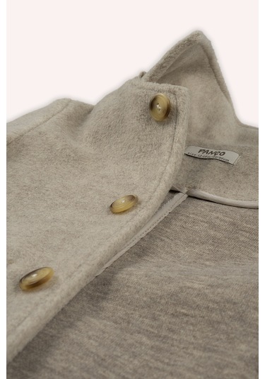 Erkek Çocuk Kapüşonlu Kaşe Kaban Bej 2421bb28001-4946 001