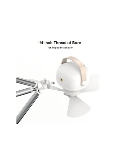 Xuweiwei Beyaz Usb Şarj Edilebilir Taşınabilir Vantilatör Ve Lamba 3 Hız Ayarlanabilir Eğim Çift Asma Masa Tasarımı