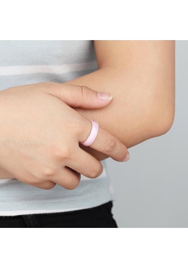 Dancemonkey Yüzük Unisex Solmamış Seramik Nano Kesimli Geniş Çift Beyaz 9 Tc - Dayanıklı Ve Şık Seramik Yüzük Modelleri Beyaz