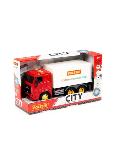 Polesie Sürtmeli Kapalı Kasakamyon Işıklı Ve Sesli Kırmızı Kabinli Kamyon 96357