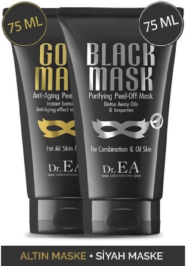 Dr.Ea Soyulabilir Altın Maske & Siyah Maske Seti 2 x 75 ML