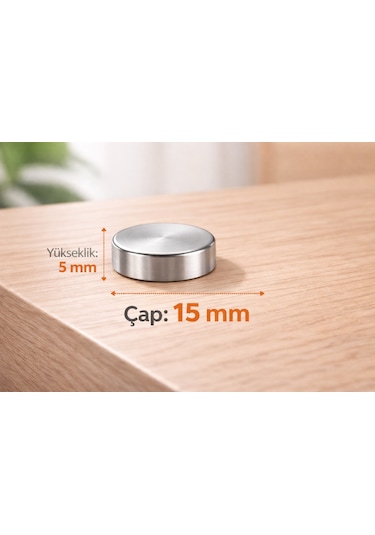 Vida Kapağı Kapatıcı 15 Mm 10 Adet - Parlak Krom Vida Tapası 0-0