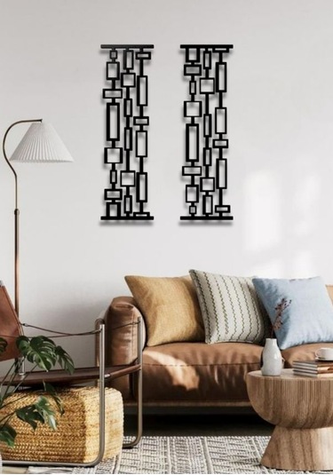 Geometrik 2 Li Metal Duvar Dekoru Seti 24x70