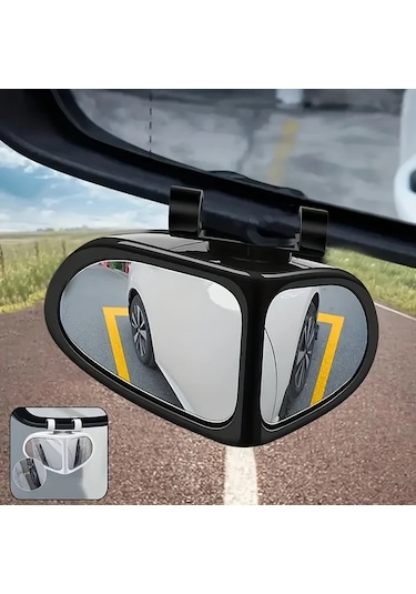 Elmpaly 2 Adet Araç Kör Nokta Aynası Siyah Sol Sağ 360 Derece Ayarlanabilir Geniş Açılı Cam Suv Kamyon