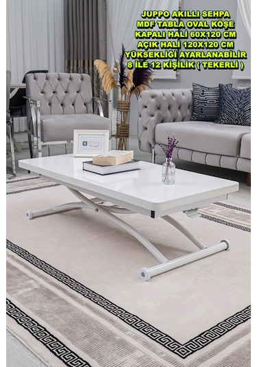 Juppo Üst Tabla Mdf Beyaz Oval Köşe Alt Beyaz Dışa Kıvrım