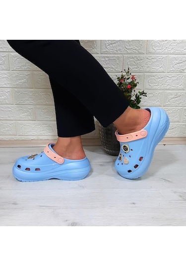 Sonimix 16001 Bebemavisi-pudra Kalın Tabanlı Taşlı Kadın Terlik 001