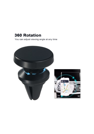 Geeksen Aracın Havalandırma Deliklerine Uyumlu Manyetik Telefon Tutucu - 360 Derece Döner, Metal Manyetik Yama Dahil, Gümüş Renk GÜMÜŞ