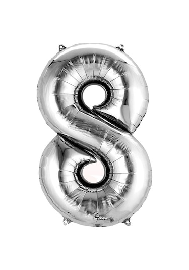 Showparty Folyo Balon 8 Rakam 100 CM - Gümüş