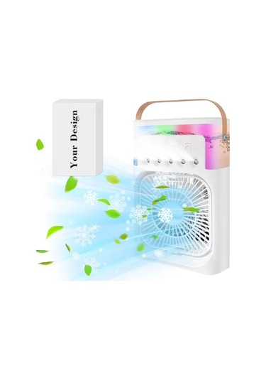 Ls18 3 Kademeli Su Spreyli Parfüm Hazneli Masaüstü Vantilatör Fan Beyaz