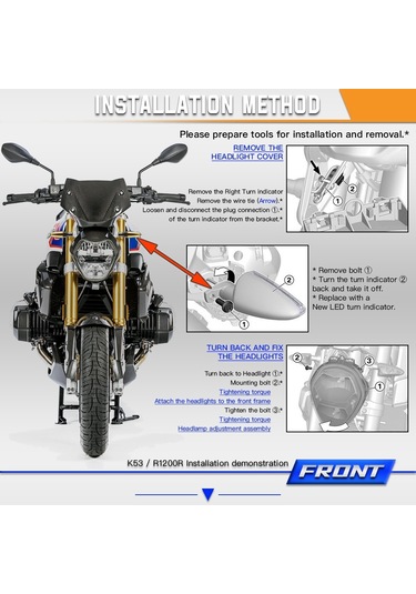 Bmw R1200 Motosiklet İçin 2 Adet Kc062 18leds Dönüş Sinyali Işığı Şeffaf Siyah