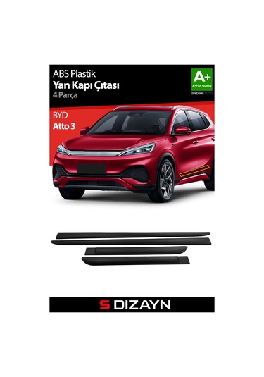S-dizayn Byd Atto 3 Abs Plastik Yan Kapı Koruma Çıtası 2022 Üzeri A+ Kalite