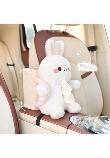 Pazly Ve Tavşan Suntek Mendil Kutusu - Ev, Araba, Çöp İçin 2'si 1 Arada Çok Renkli