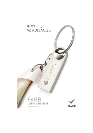 Maxron 64 GB USB 2.0 Metal Flash Bellek