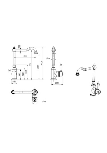Beyaz Rustik Eviye Bataryası Beyaz