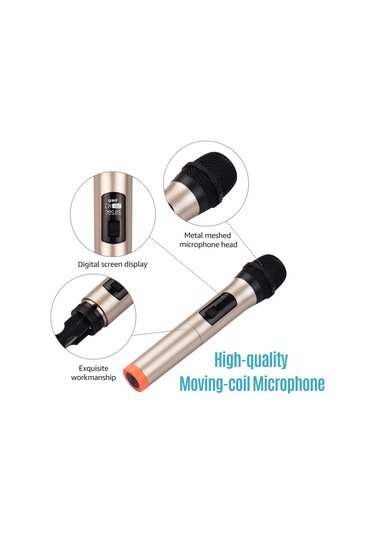 Maiyame Siyah Veya Altın Renk Seçenekli, Fm Modülasyonlu Uhf Mikrofon Seti