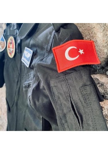 Türk Bayrağı Patch Kırmızı Nakış